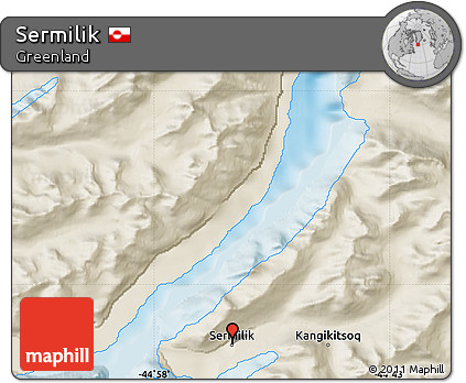 Shaded Relief Map of Sermilik