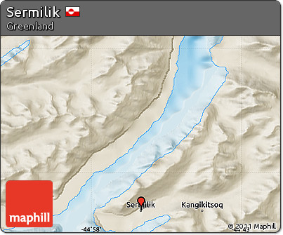 Shaded Relief Map of Sermilik
