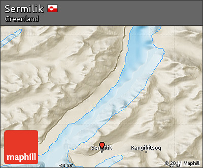 Shaded Relief Map of Sermilik