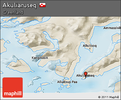 Shaded Relief 3D Map of Akuliaruseq