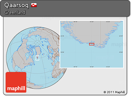 Gray Location Map of Qaarsoq