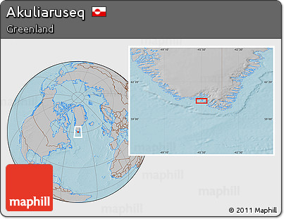 Gray Location Map of Akuliaruseq, hill shading