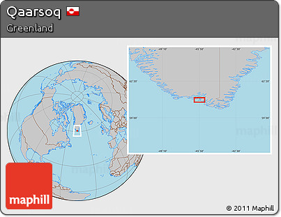 Gray Location Map of Qaarsoq