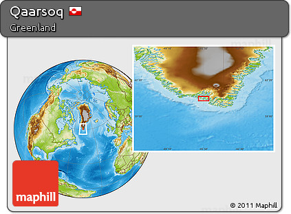 Physical Location Map of Qaarsoq