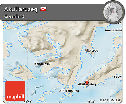 Shaded Relief Map of Akuliaruseq