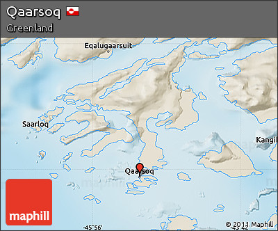 Shaded Relief Map of Qaarsoq