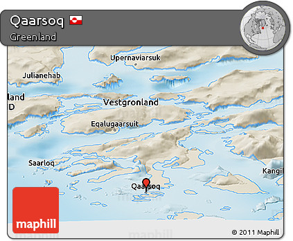 Shaded Relief Panoramic Map of Qaarsoq