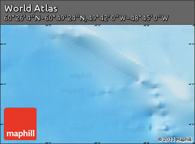 Physical Map of the Area around 60° 37' 44" N, 49° 13' 30" W