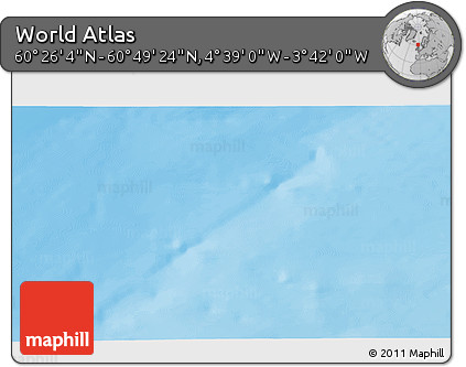 Shaded Relief 3D Map of the Area around 60° 37' 44" N, 4° 10' 30" W