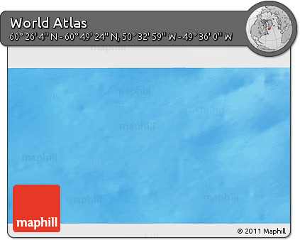 Physical 3D Map of the Area around 60° 37' 44" N, 50° 4' 30" W