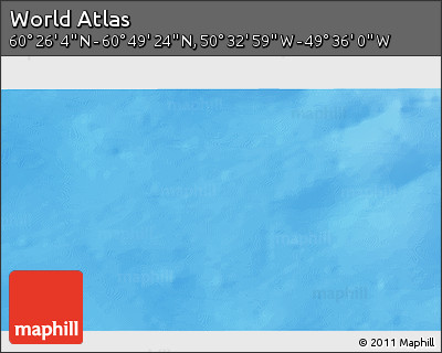 Physical 3D Map of the Area around 60° 37' 44" N, 50° 4' 30" W