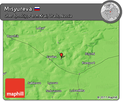 Political 3D Map of Misyureva