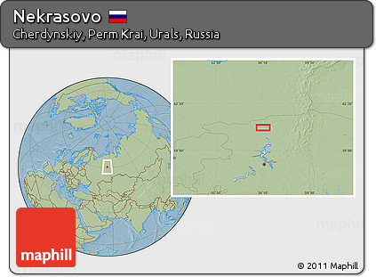 Savanna Style Location Map of Nekrasovo, hill shading