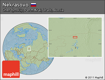 Savanna Style Location Map of Nekrasovo, hill shading