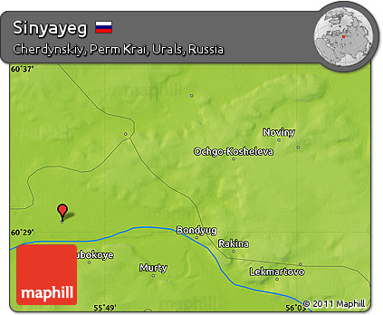 Physical Map of Sinyayeg