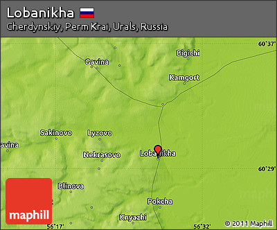 Physical Map of Lobanikha