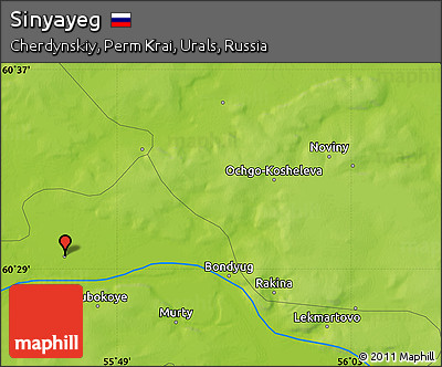Physical Map of Sinyayeg