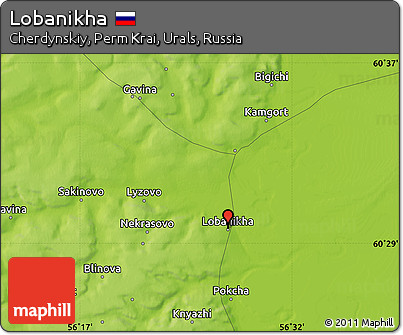 Physical Map of Lobanikha
