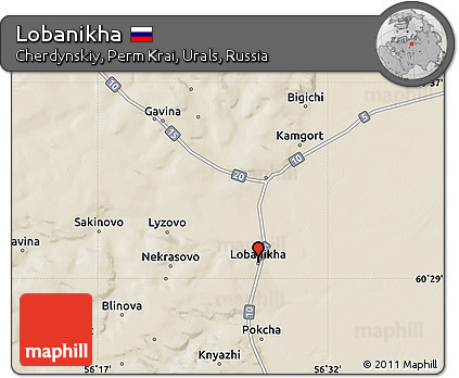 Shaded Relief Map of Lobanikha