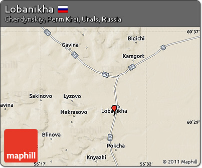 Shaded Relief Map of Lobanikha