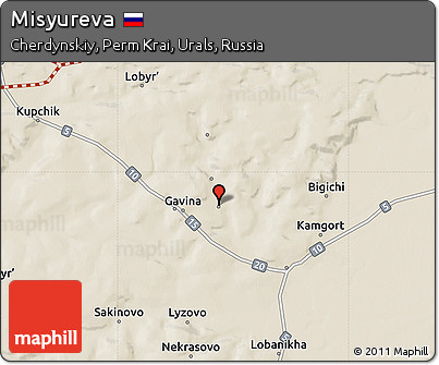 Shaded Relief Map of Misyureva