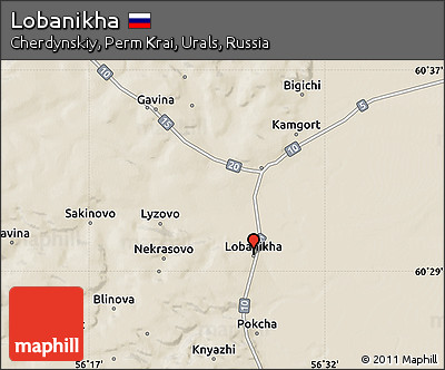 Shaded Relief Map of Lobanikha