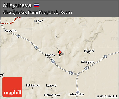 Shaded Relief Map of Misyureva
