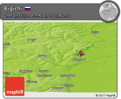 Physical Panoramic Map of Bigichi