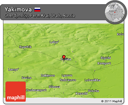 Physical Panoramic Map of Yakimova