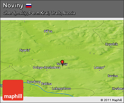 Physical Panoramic Map of Noviny