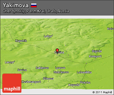 Physical Panoramic Map of Yakimova