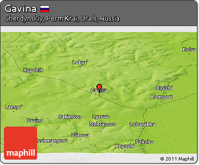 Physical Panoramic Map of Gavina