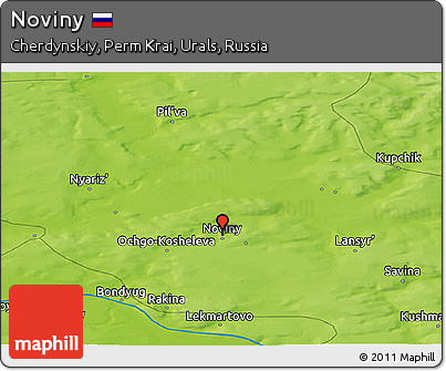 Physical Panoramic Map of Noviny