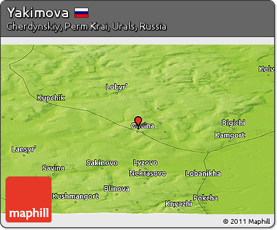 Physical Panoramic Map of Yakimova