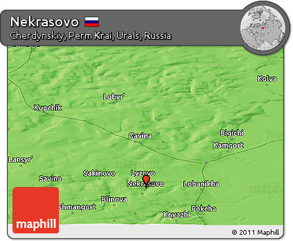 Political Panoramic Map of Nekrasovo