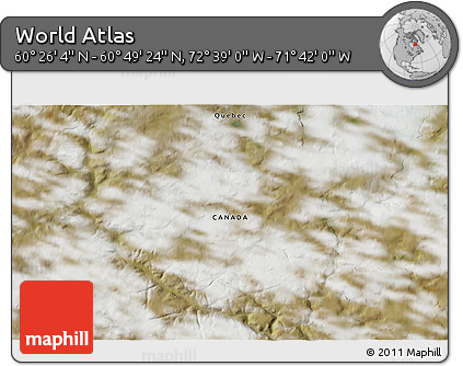 Satellite 3D Map of the Area around 60° 37' 44" N, 72° 10' 30" W