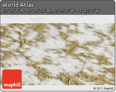 Satellite 3D Map of the Area around 60° 37' 44" N, 72° 10' 30" W