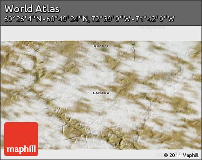 Satellite 3D Map of the Area around 60° 37' 44" N, 72° 10' 30" W