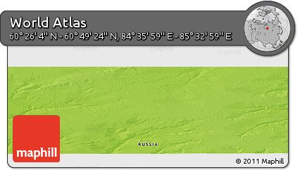 Physical Panoramic Map of the Area around 60° 37' 44" N, 85° 4' 29" E