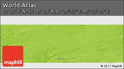 Physical Panoramic Map of the Area around 60° 37' 44" N, 85° 4' 29" E
