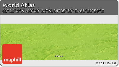 Physical Panoramic Map of the Area around 60° 37' 44" N, 85° 4' 29" E