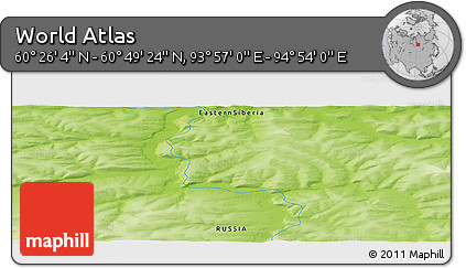 Physical Panoramic Map of the Area around 60° 37' 44" N, 94° 25' 30" E