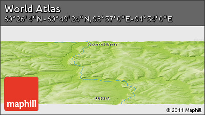 Physical Panoramic Map of the Area around 60° 37' 44" N, 94° 25' 30" E