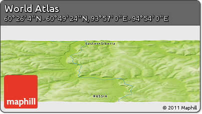 Physical Panoramic Map of the Area around 60° 37' 44" N, 94° 25' 30" E