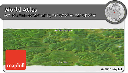 Satellite Panoramic Map of the Area around 60° 37' 44" N, 94° 25' 30" E