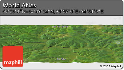 Satellite Panoramic Map of the Area around 60° 37' 44" N, 94° 25' 30" E