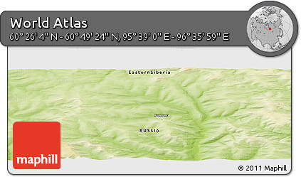 Physical Panoramic Map of the Area around 60° 37' 44" N, 96° 7' 30" E