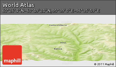 Physical Panoramic Map of the Area around 60° 37' 44" N, 96° 7' 30" E