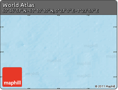 Shaded Relief Map of the Area around 60° 58' 34" N, 0° 55' 29" E