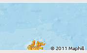 Political 3D Map of the area around 60° 58' 34" N, 0° 46' 30" W